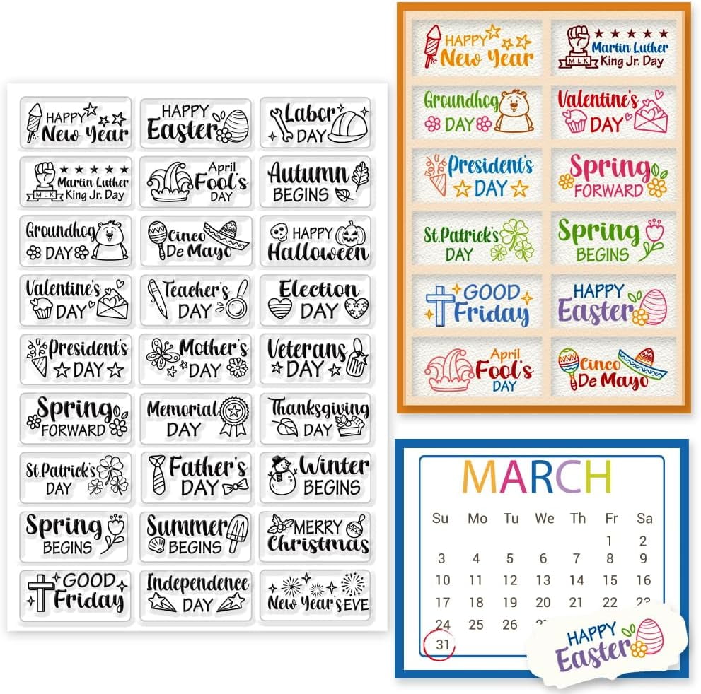 27PCS Blessing Words Clear Stamp Set Inspirational Words Clear Stamps ...