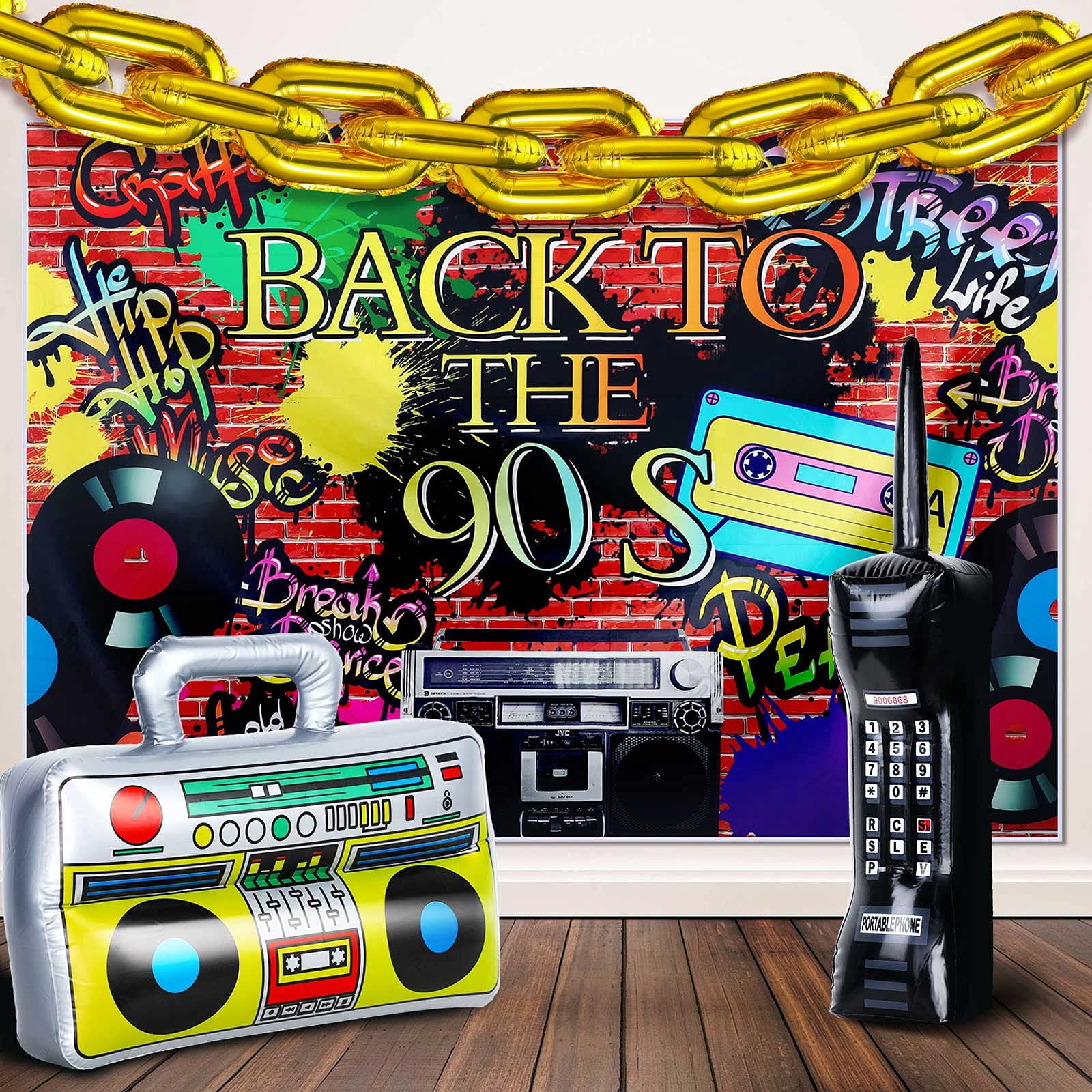 27Pcs 80s 90s Disco IFF17 Themed Party Decorations Supplies Includes ...