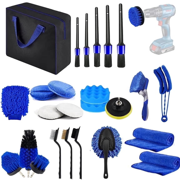27Pcs Car Detailing Kit Interior Cleaner, Detailing Brushes Car Cleaning Kit for Wheel, Dashboard, Air Vent