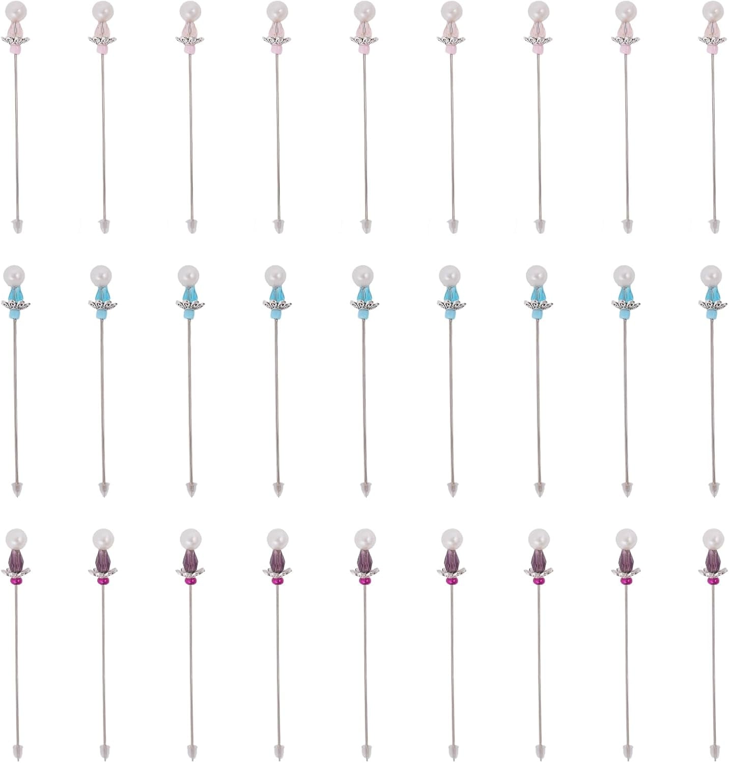 Tanstic 1200 Stück Nähnadeln Set | 12 Farben 40mm Stecknadeln | Mit Perlmutt-Köpfen Für Nähen & Basteln
