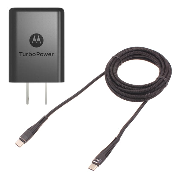 27W Fast Home Charger Compatible With Motorola Edge (2021,2022,2023,2024,2025)/Plus (2022,2023) - TurboPower PD 6ft TYPE-C Cable USB-C