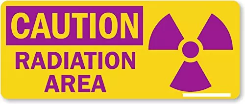 Caution Radiation Area Vinyl Self Adhesive Sticker 4 Pack