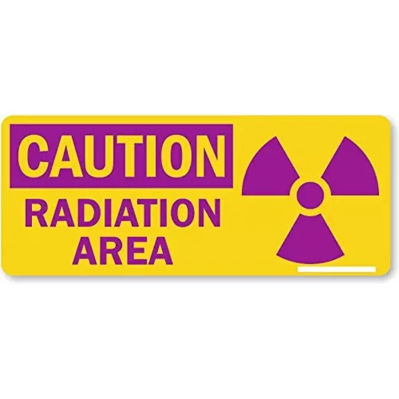 Caution Radiation Area Vinyl Self Adhesive Sticker 4 Pack