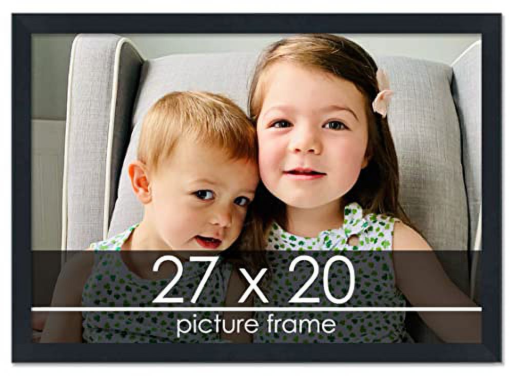 27X20 Contemporary Black Complete Wood Picture Or Puzzle Frame With UV