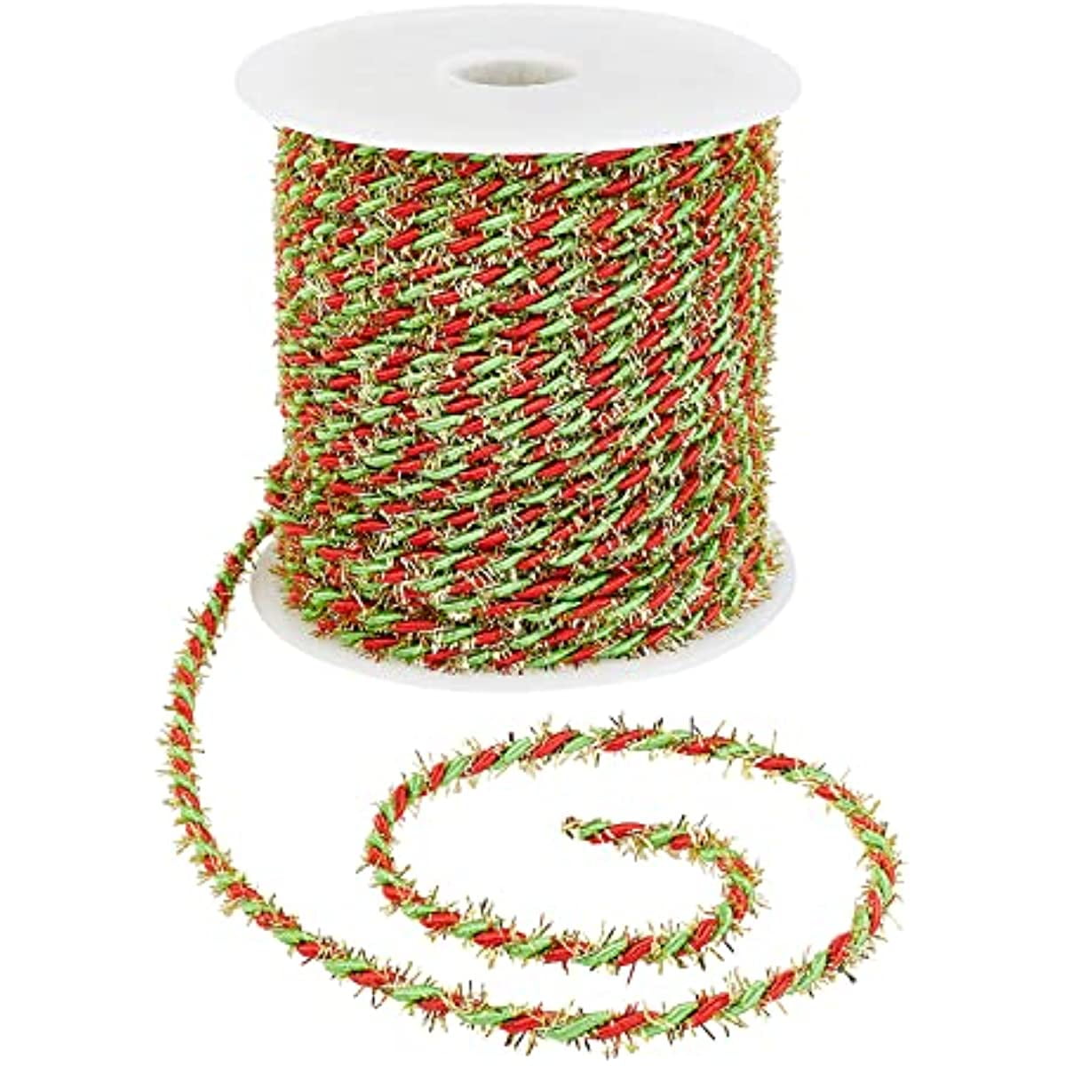 Decoration string 1,5mm red/white 25m