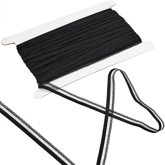 27Yds Picot Loop Elastic Lace Trim Knitted Nylon Frilly Spandex Bands Stretch Lace Ribbon Decorative Lingerie Edges Trimming Underwear Dress