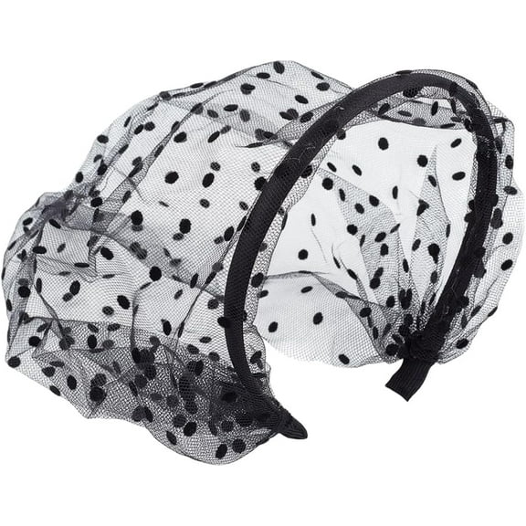 27cm/10.6 Inch Polyester Fascinators with Black Veil Veil Mesh Lace Headband Bridal Wedding Tea Party Fascinator Veil for Weddings Cocktail Parties Costume Parties and DIY Decorations diy