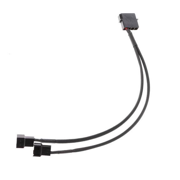 27cm Fan Power Adapter Cable 1 to 2 Way 4-Pin Molex Male to 3-Pin/4Pin Connector
