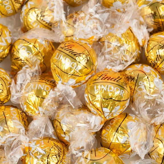 27ct Gold White Chocolate Bulk Individually Wrapped Lindor Candy Truffles (12oz Bag)