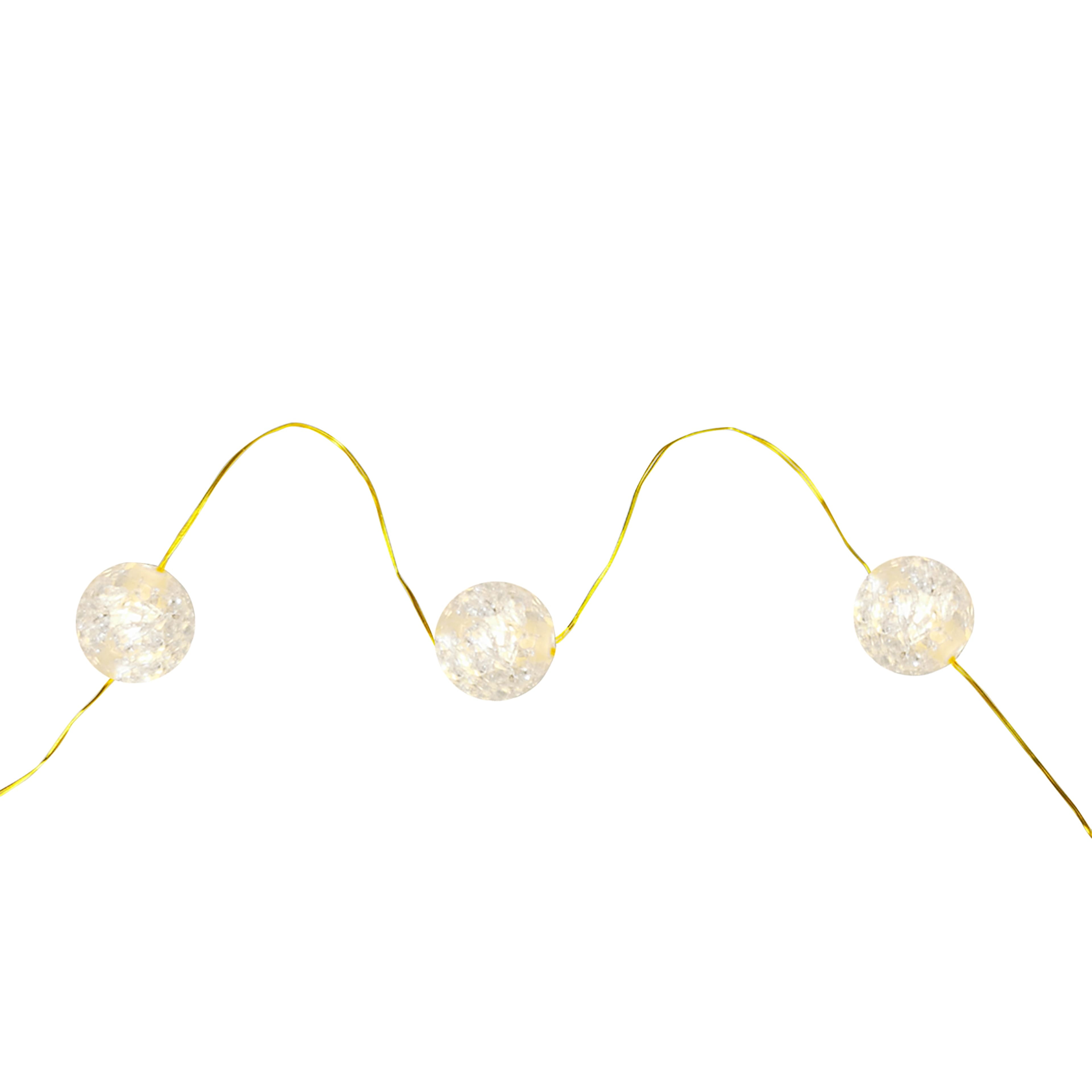 27ct. Warm White Cracked Ball LED Crafting Lights with Gold Wire by Ashland Christmas Lights