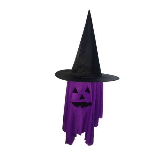 27inch Halloween Ghost Hanging Decor, Witch Hat Flowing Bottom Spirit Prop, Spooky Atmosphere Decoration for Indoor Outdoor Party Scene Setup