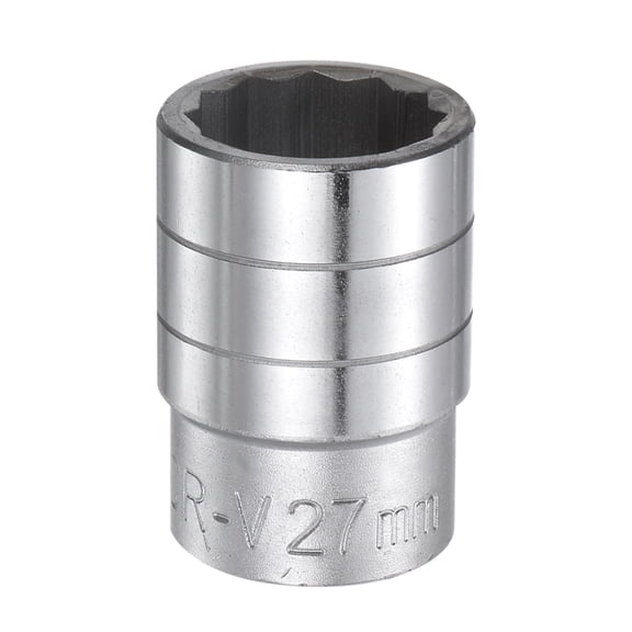 27mm 12 Point Shallow Socket 3/4" Drive Standard Metric Chromium Vanadium Steel