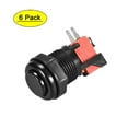 thumbnail image 1 of 27mm Mounting Hole Momentary Game Push Button Switch with Micro switch for Arcade Video Games Black, 6pcs, 1 of 5