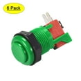 thumbnail image 1 of 27mm Mounting Hole Momentary Game Push Button Switch with Micro switch for Arcade Video Games Green, 6pcs, 1 of 5