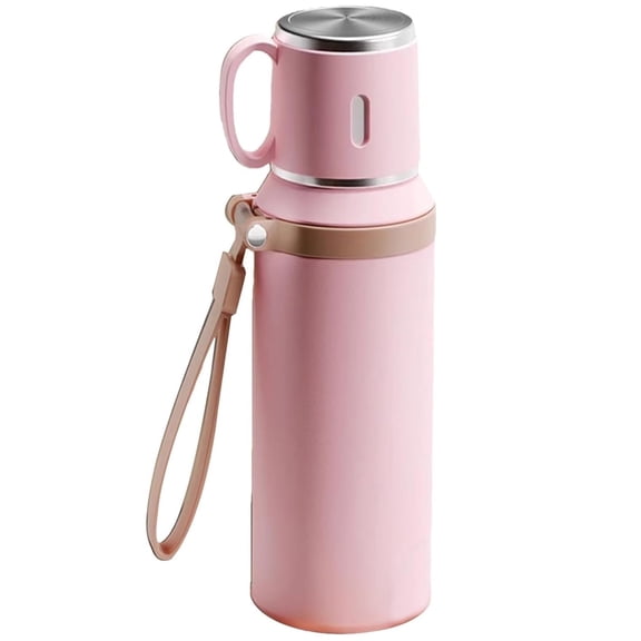27oz Vacuum Flask Portable Coffee Cup with Lid Double Function Coffee Cup Outdoor Water Bottle for Camping Cycling Office Drinkware (Pink)