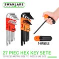 27pc Allen Hex Key Wrench Set Ball Point End Long Arm SAE/MM Folding