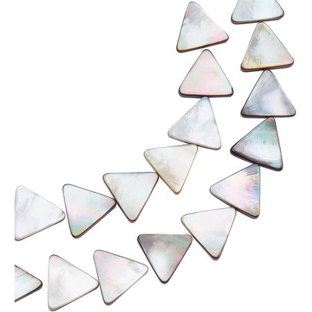 27pcs 40cm Natural Black Lip Shell Bead Strands Triangle Shell Loose Beads Strands for Necklace Bracelet Jewelry Making Mother's Day Gift Black DIY