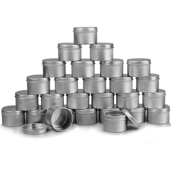 27pcs Candle Tins, 2oz Metal Tins, Round Empyt Candle Containers for Candle Making, Party Favors, Spices & Gifts