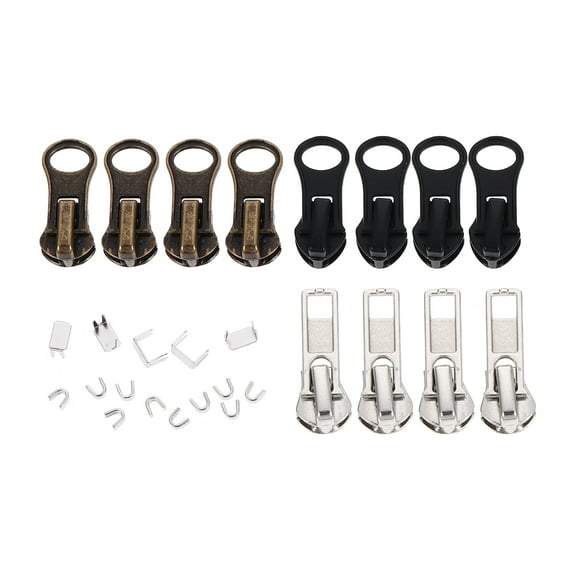 27pcs Cloth Zipper Sliders DIY Replacement Heads for Bags Pants Jackets