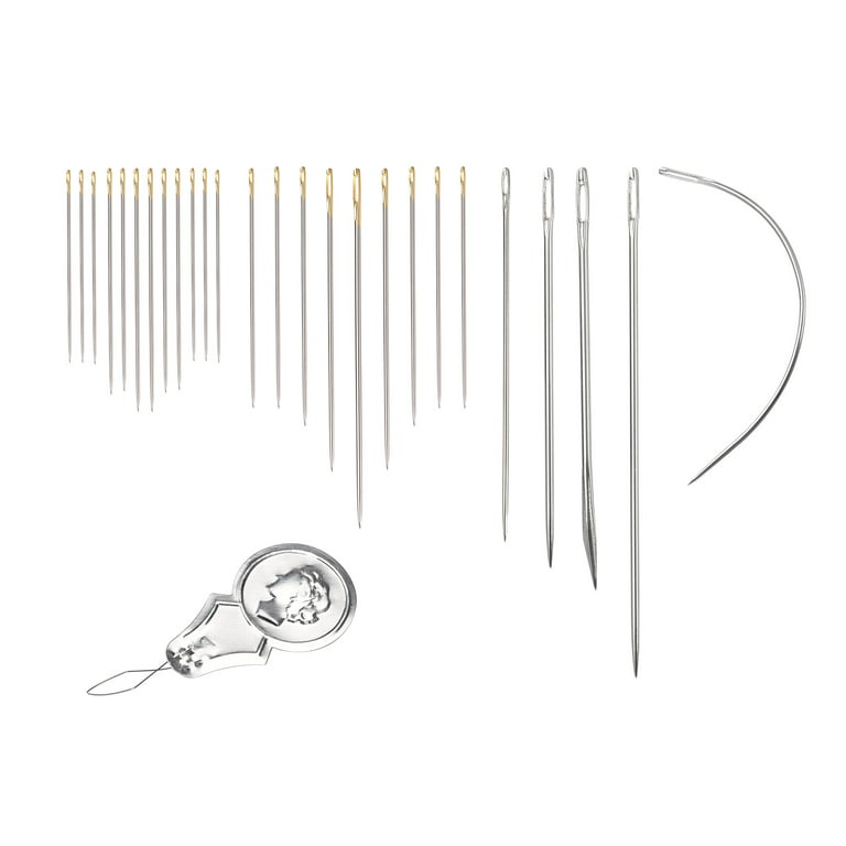 27pcs Leather Sewing Needles Assorted Sizes Hand Stitching Embroidery  Needles with Needle Threader