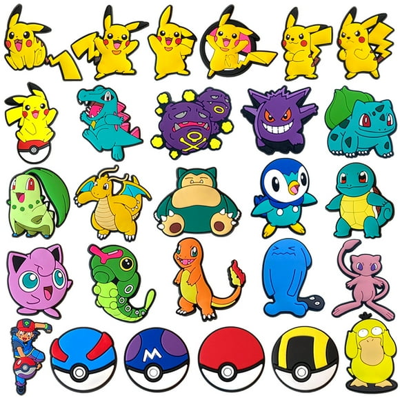 27pcs Pokemon Shoes Charms for Shoe Pins Decoration Men Women Shoe Accessories Wristband Bracelet Party Gifts