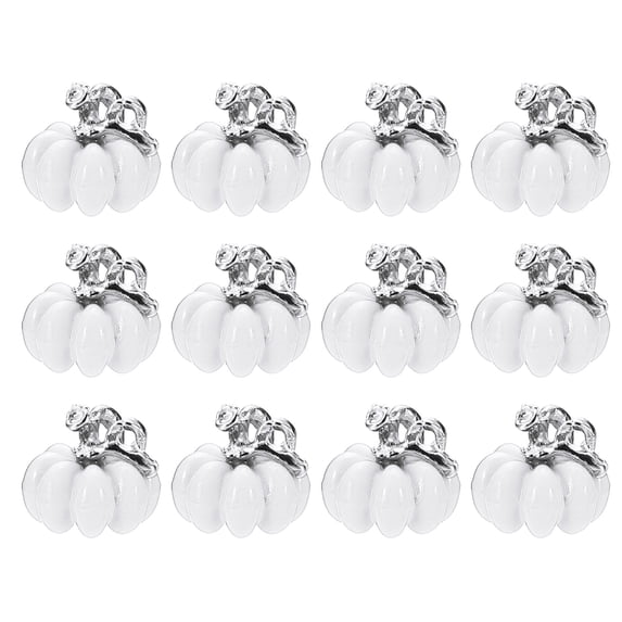 27pcs Pumpkin Charm, Pumpkin Bracelet Charm Pendants Alloy 3D Pumpkin Pendants for Jewelry Making Halloween, White