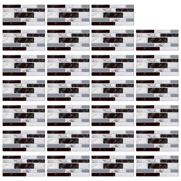 27pcs Imitation Brick Stickers Adhesive Kitchen Floor Wall Sticker Bathroom Home Decoration 20x10cm