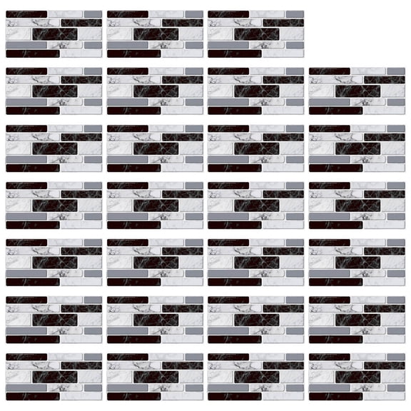 27pcs Waterproof Imitation Brick Tile Stickers DIY Self Adhesive Kitchen Floor Wall Sticker Bathroom Home Decoration