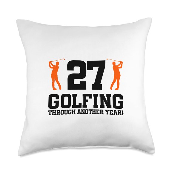 27th Birthday Golf 27 Years Old Golf Player Birthday Throw Pillow Y101