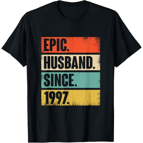 27th Year Wedding Anniversary Best Epic Husband Since 1997 T-ShirtMen and women, Black T-shirt, size: Extra large S-4XL