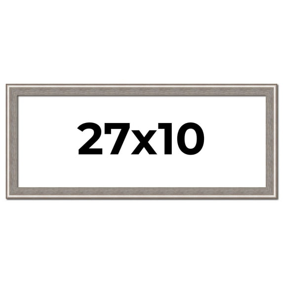27x10 Frame Grey Real Wood Picture Frame Width 1.25 inches | Interior Frame Depth 0.5 inches | Hans