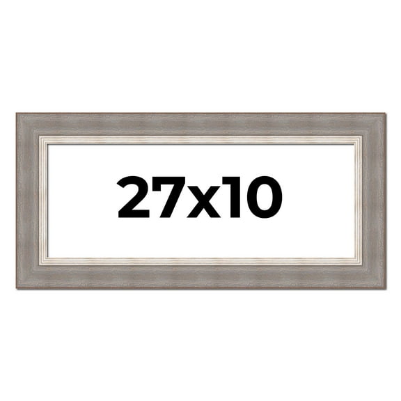 27x10 Frame Grey Real Wood Picture Frame Width 2.75 Inches | Interior Frame Depth 0.5 Inches |