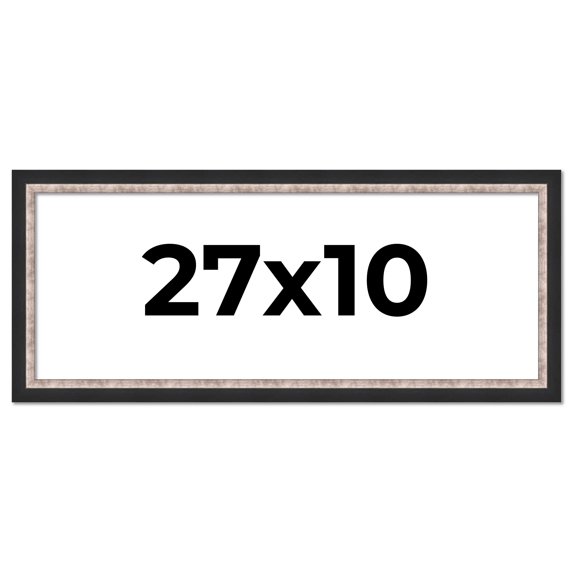 27x10 Frame Silver Real Wood Picture Frame Width 1.25 Inches | Interior Frame Depth 0.75 Inches |