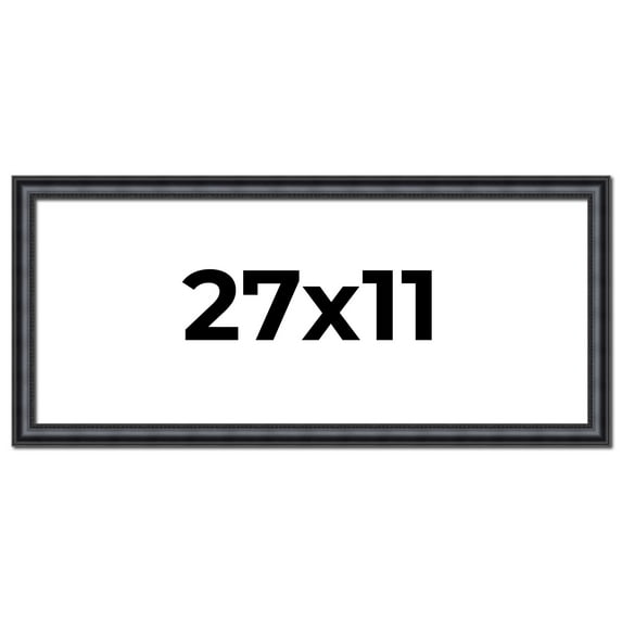27x11 Frame Black Real Wood Picture Frame Width 1.25 inches | Interior Frame Depth 0.5 inches |
