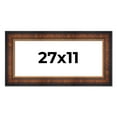 thumbnail image 1 of 27x11 Frame Brown Walnut Gold Ornate Trim Solid Wood Plein Air Picture Frame | 3 Inch Moulding, 1 of 8