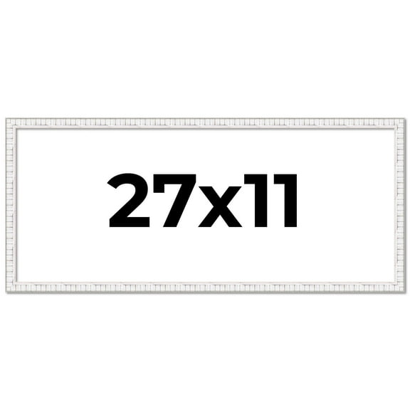 27x11 Frame White Real Wood Picture Frame Width 0.75 inches | Interior Frame Depth 0.5 inches |