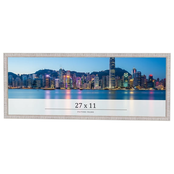 27x11 Frame White Real Wood Picture Frame Width 0.75 inches | Interior Frame Depth 0.5 inches |