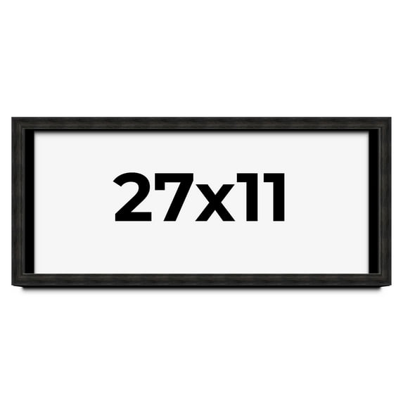 27x11 Shadow Box Black Rustic Barnwood Display Frame | 1.125 Inch Deep | 0.875 Inch Moulding Width
