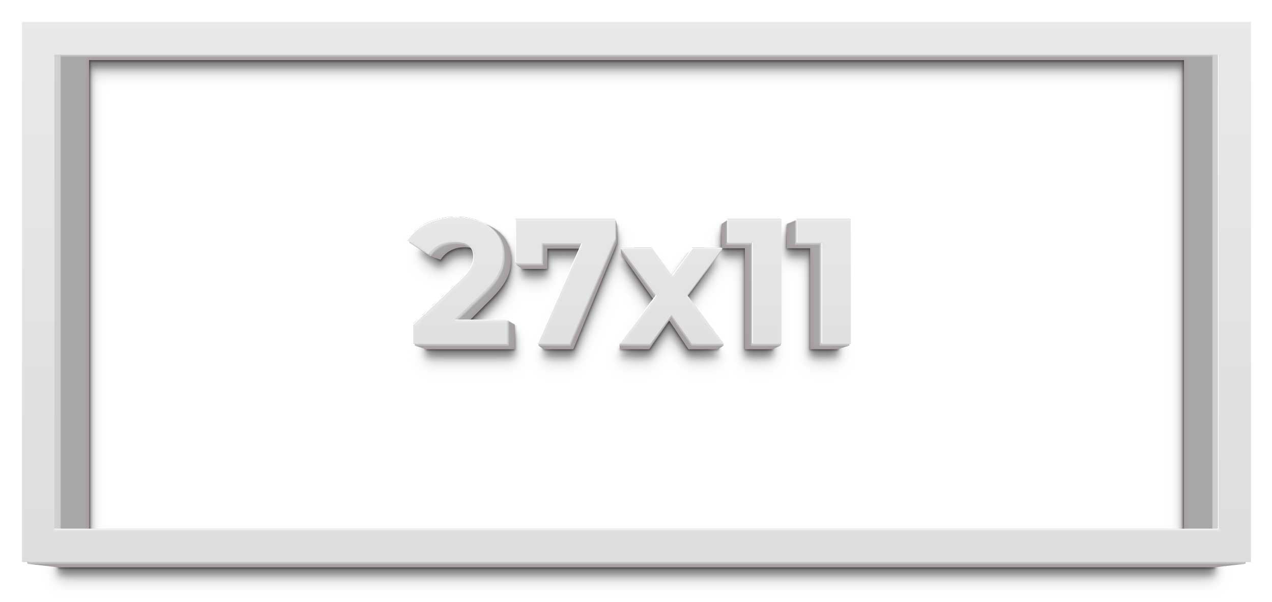 27x11 Shadow Box Frame White | 2 Inches Deep Real Wood Contemporary ...