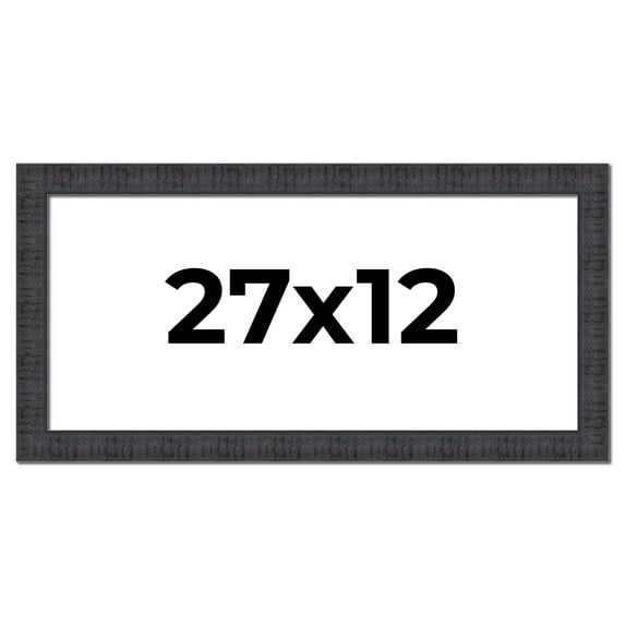 27x12 Frame Brown Rustic Solid Wood Picture Frame 1.5 Inches Wide | Interior Frame Depth 0.5 Inches