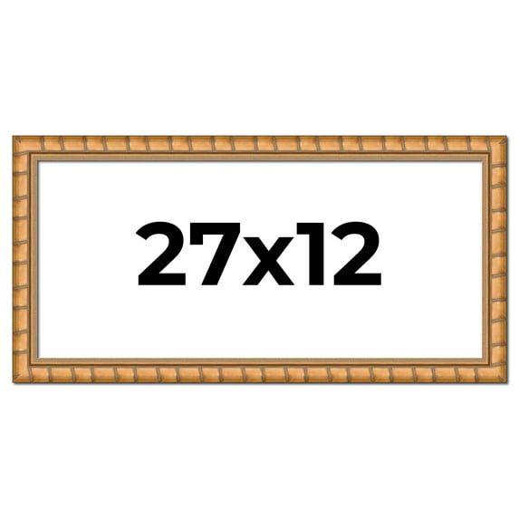 27x12 Frame Gold Real Wood Picture Frame Width 1.5 inches | Interior Frame Depth 0.5 inches |