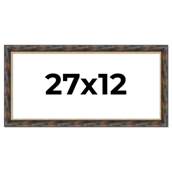 27x12 Frame Gold Real Wood Picture Frame Width 1.5 inches | Interior Frame Depth 0.5 inches |