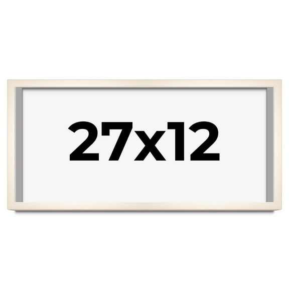 27x12 Frame White Wheat Solid Wood Picture Frame | Moulding Width 0.75 Inches | Interior Depth 0.5