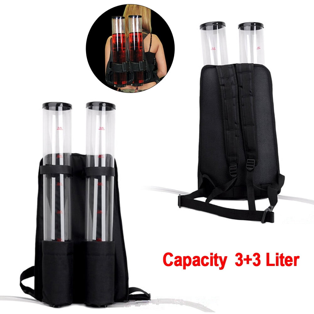 27x12x65cm Black&Transparent Dual Tank Double Drink Beverage Dispenser ...