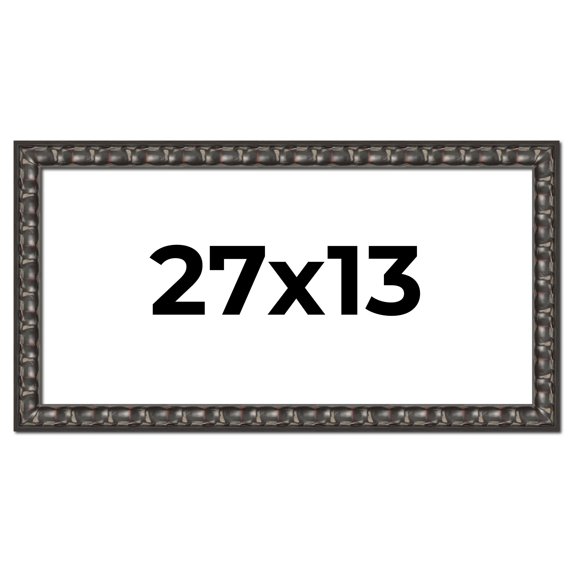 27x13 Frame Black-Brown Medieval Solid Wood Picture Frame | 1.5 Inch Moulding Width | Gotham