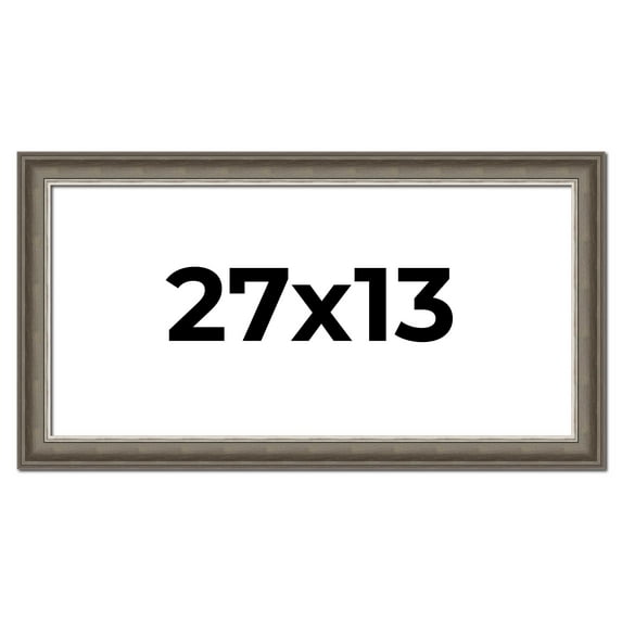 27x13 Frame Brown Solid Wood Picture Frame | 1.75 Inch Moulding Width | Austin Frame Complete with