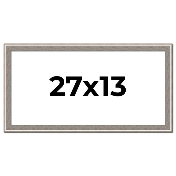 27x13 Frame Grey Real Wood Picture Frame Width 1.25 inches | Interior Frame Depth 0.5 inches | Hans