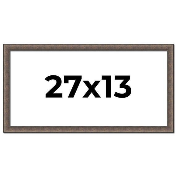 27x13 Frame Silver Real Wood Picture Frame Width 1.25 Inches | Interior Frame Depth 0.5 Inches |