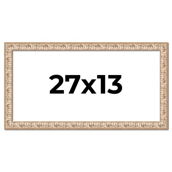 27x13 Frame White Real Wood Picture Frame Width 1.5 inches | Interior Frame Depth 0.5 inches |