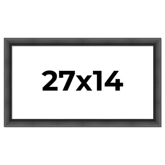 27x14 Frame Black Solid Wood Picture Frame - Complete Modern Photo Frame Includes UV Acrylic